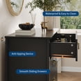 thumbnail image 5 of EastVita Fluted Dresser for Bedroom 43 Tall Storage Organizer Cabinet Living Room Hallway Entryway Black, 5 of 7