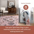thumbnail image 3 of nuLOOM Sasha Machine Washable Medallion Ultra Thin Area Rug, 6x9, Pink, 3 of 6