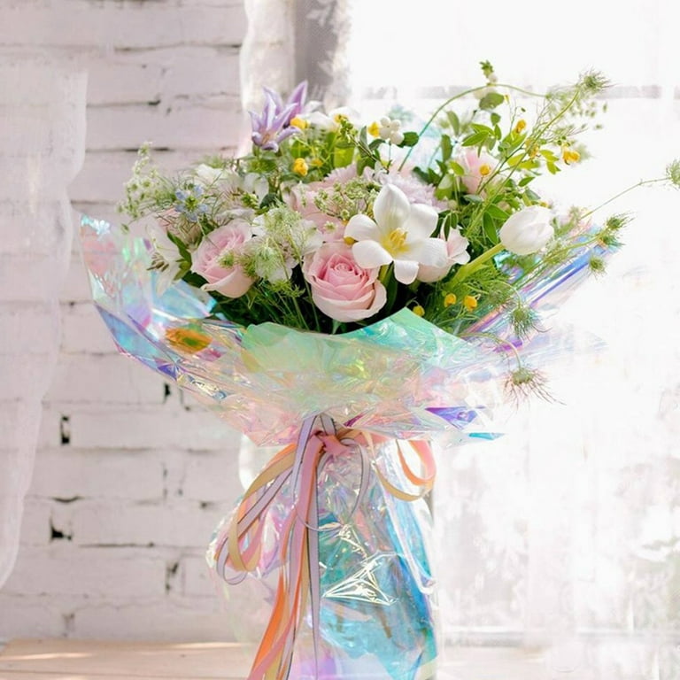 YARUMI 2 Rolls Flower Wrapping Mesh Paper,19 inch × 5 Yards Flower