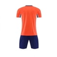 thumbnail image 5 of Amidoa Boys Summer Athletic 2 Piece Outfits Performance CrewNeck Short Sleeve and Elastic Waist Active Casual Short Kids Clothing Set Orange Size 2XS, 5 of 6