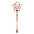 thumbnail image 3 of 1.46 ct Round Cut Natural Morganite 3 Stone 18K Rose Gold Womens Engagement Ring, 3 of 5