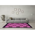 thumbnail image 3 of Ahgly Company Indoor Rectangle Checkered Purple Modern Area Rugs, 5' x 7', 3 of 4