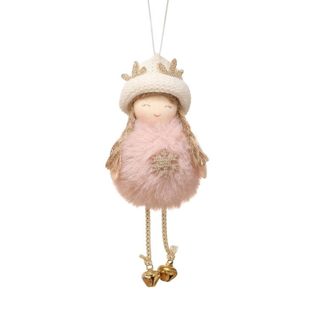 Amuleto de ángel de peluche navideño para niña, muñeca bonita para niños, regalo de muñeca, colgante para árbol de Navidad, accesorios