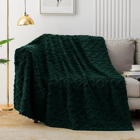 Whale Flotilla Breathable Fleece Throw Blanket for Couch Sofa(50x70 Inch), Super Soft Fuzzy Blankets for All Season, Lightweight and Fluffy, Deep Green(Vintage)