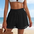 thumbnail image 4 of Only Moment Women's Casual Elastic Waist Lounge Shorts Polyester Dressy Casual Elastic High Waisted,Comfy Lightweight Airy,Summer Shorts for Beach,Travel & Vacation Womens Golf Shorts Black,M, 4 of 6