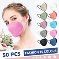 thumbnail image 4 of Mascarillas faciales KN95 FENFEN, paquete de 50, 10 colores para adultos con filtro 95%, 4 of 6