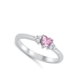 thumbnail image 4 of CHOOSE YOUR COLOR Pink CZ Promise Heart Love Ring .925 Sterling Silver Band Female Size 9, 4 of 4