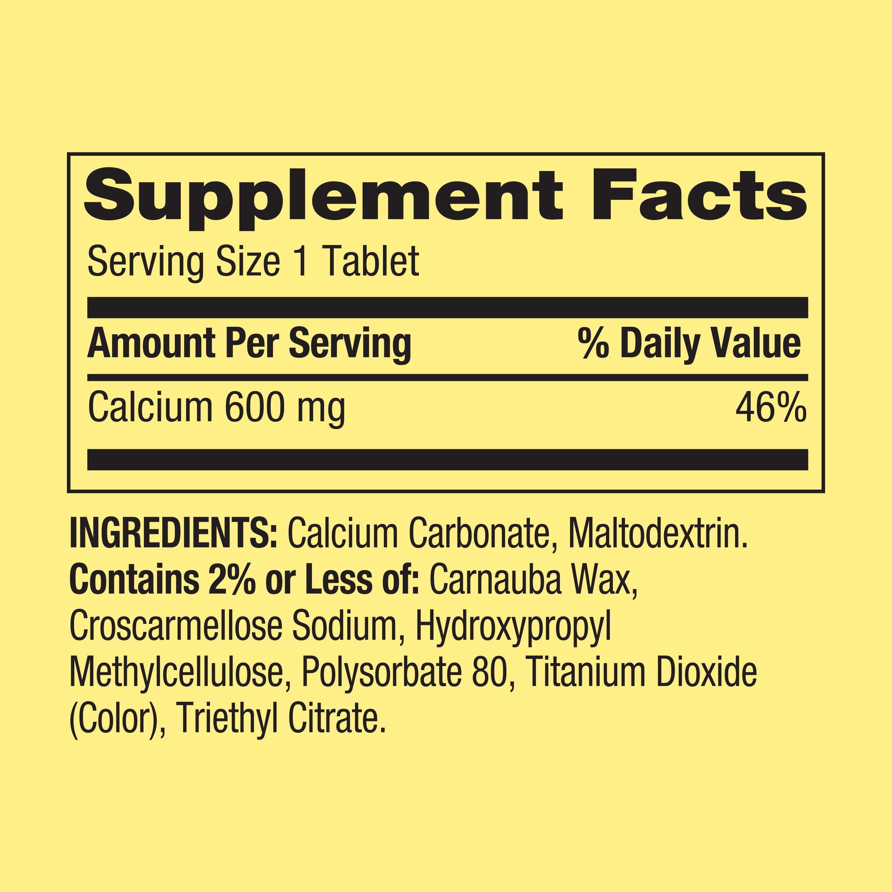 (2 pack) Spring Valley Calcium Bone Health Dietary Supplement Tablets, 600 mg, 100 Count