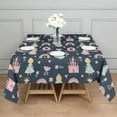 thumbnail image 3 of Dark Blue Princess Castle Pattern Square Tablecloth,Waterproof Square Table Cover,Wipeable Spillproof Washable Table Cover for Home Kitchen Party Decor 42"X42"(107x107cm), 3 of 6