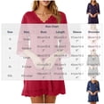 thumbnail image 3 of yillto Womens Lace Nightgown 3/4 Sleeve Sleepwear Nightshirts V Neck Comfy Nightdress Nightgowns, 3 of 7