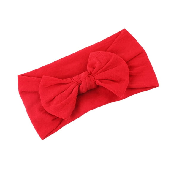 Raindrops Infant Hair Bands Set with Red Bow, Soft Cloth Toddler Headbands for Baby Girls, Simple Design, Comfortable Fit