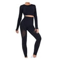 thumbnail image 2 of DailyTrove Women's Long Sleeve Sheer Mesh Tracksuit - Patterned, Sexy Style, Night Out & Club Wear,Black, 2 of 6