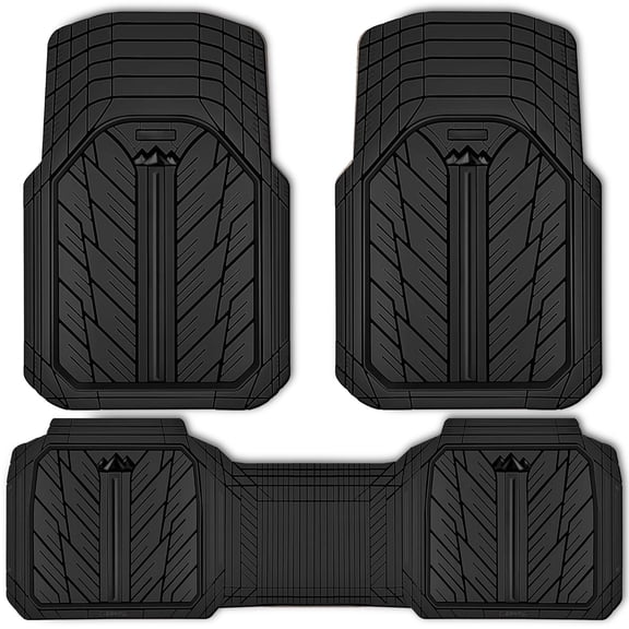 CAR GRAND Heavy Rubber Car Floor Mats, Deep Waterproof Car Mats All Weather, Universal Trim-to Fit Automotive Floor Mats for Car SUV Truck Van, Durable Floor Liners All Black