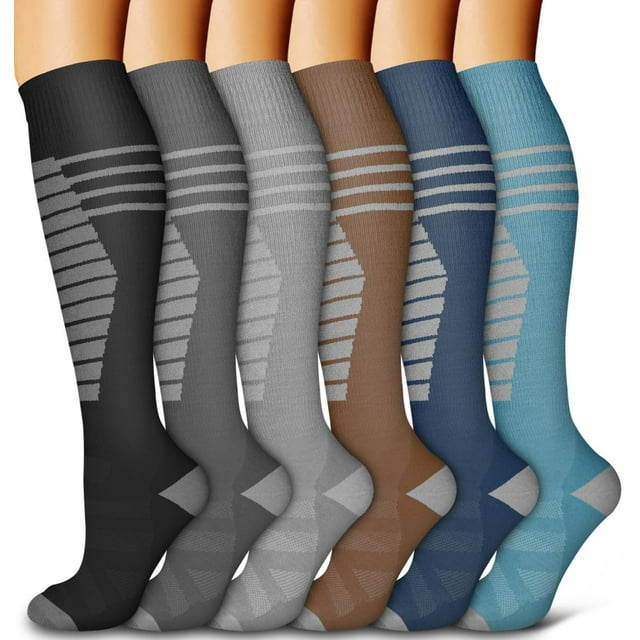Calcetines de compresión Bluemaple Copper, paquete de 6, para mujeres y hombres