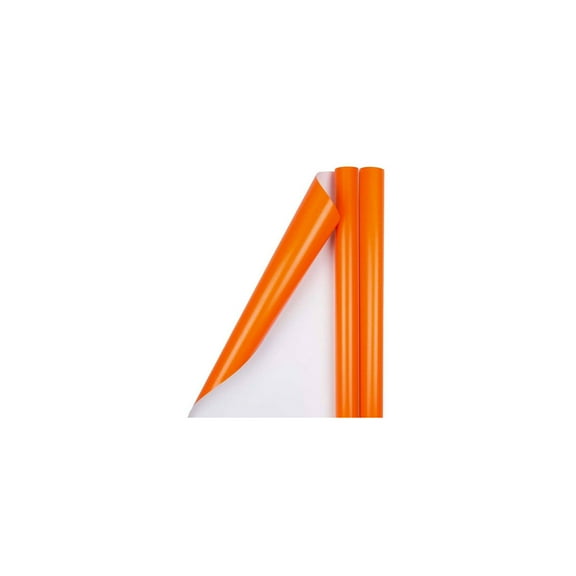 Orange Glossy Gift Wrapping Paper Roll - 2 packs of 25 Sq. Ft.: Birthday & Christmas Gift Wrap