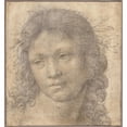 thumbnail image 2 of Lorenzo di Credi 15x16 Black Ornate Wood Framed Double Matted Museum Art Print Titled - The Head of a Young Boy Crowned with Laurel (1500-1505), 2 of 5