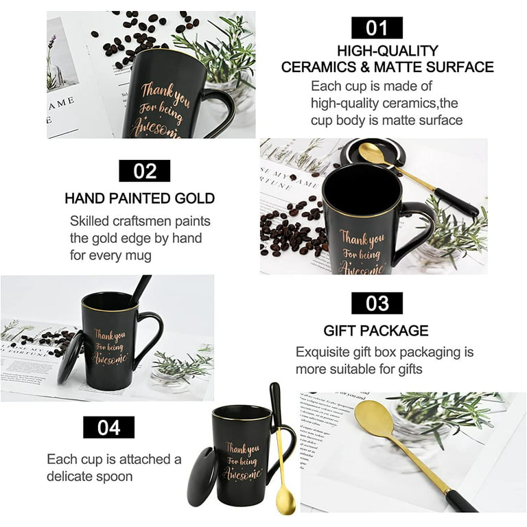 Large capacity Mug simple men and women couple large coffee cup office drinking  cup Valentine's Day gift box with spoon cover
