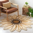 thumbnail image 2 of SAFAVIEH Novelty Fabiana Floral Area Rug, Gold/Beige, 5' x 5' Round, 2 of 7