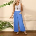 thumbnail image 4 of HBFAGFB Combinaison Décontractée pour Femmes, Bretelles Détachables et Réglables, Jambes Droites Polyvalentes, Bleu, Taille TTG, 4 of 7