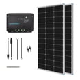 thumbnail image 1 of Renogy Kit de inicio de panel solar monocristalino de 200 vatios y 12 voltios con 2 paneles solares de 100 W y controlador de carga PWM de 30 A para vehículos recreativos, barcos, remolques, caravanas, 1 of 5