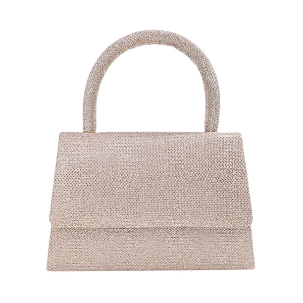 Bolso noche con asa superior mano brillante a la para mujer versátil lentejuelas Color sólido fiesta cena y boda