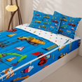 thumbnail image 3 of Erosebridal Cartoon Construction Zipper Twin Comforter Sets with Fitted Sheet and 2 Pillowcases,Excavator Crane Print Zipper Bedding Set For Boys,Polkadot Reversible,4-Piece, 3 of 7