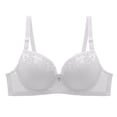 thumbnail image 2 of Push Up Thick Padded Deep Plunge Lace Underwire T Shirt Sexy Bra Lift Up Add 2 Cups White 48, 2 of 6