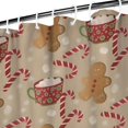 thumbnail image 3 of Brown Christmas Gingerbread and Drink Pattern Shower Curtain 72"x84" ,Bathroom Decorative Shower Curtains Set with 12 Hooks,Modern Waterproof Washable Shower Curtain, 3 of 6