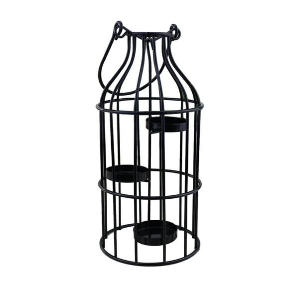 SKISUNO Vintage Style Iron Candle Holder with Hollow Frame for Warm Home Atmosphere