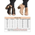 thumbnail image 2 of LUXUR Womens Summer Sandals Block Heels Zipper Fashion Peep Toe Dress Party Shoes Beige Size 12, 2 of 4