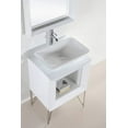 thumbnail image 3 of Maxi 24" Bathroom Vanity Set White Matte And Chrome Legs With Vessel Sink, 3 of 8