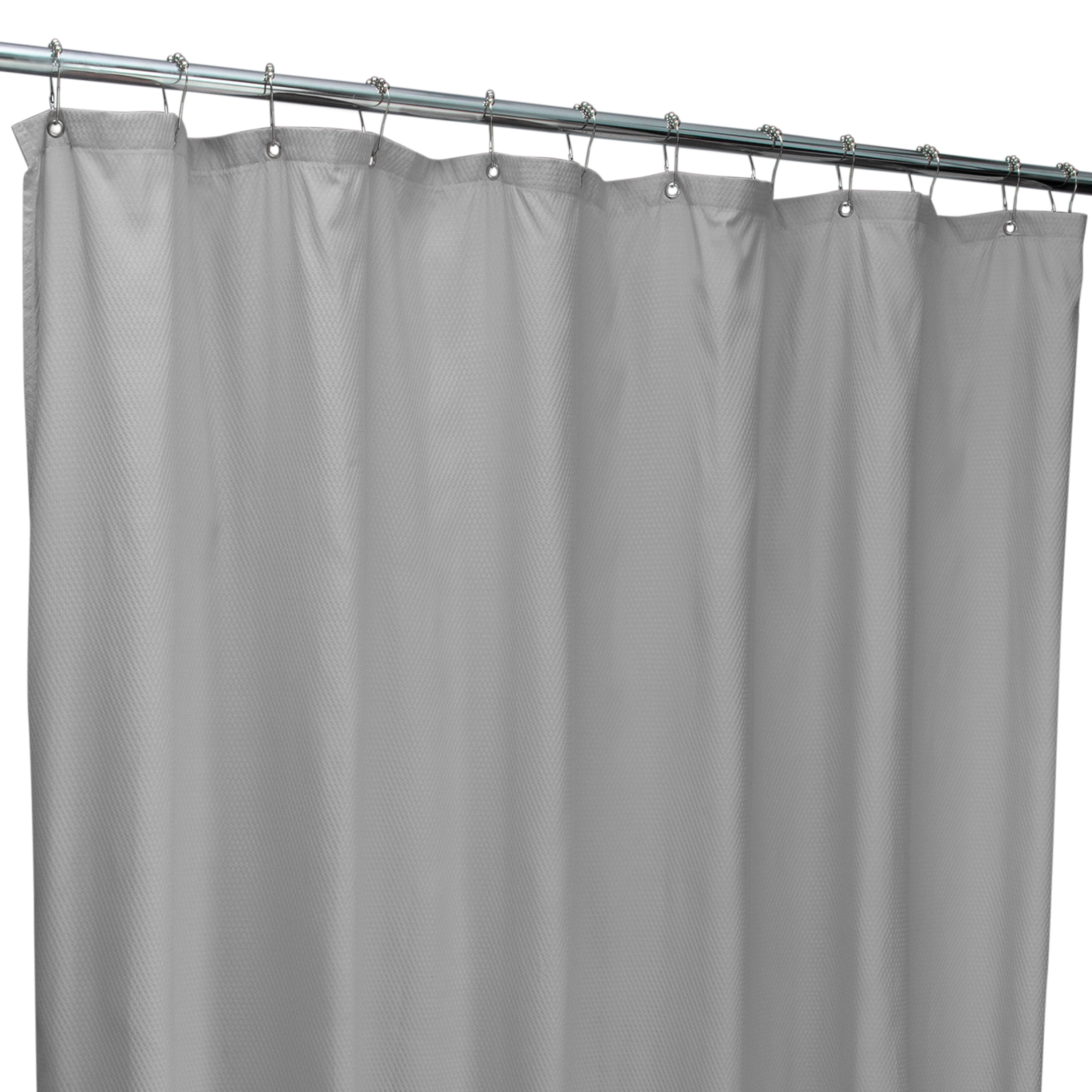 Bath Bliss Microfiber Soft Touch Diamond Design Shower Curtain Liner in Silver