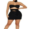 thumbnail image 1 of Robe Creuse de Couleur Unie pour Femmes avec Choker, 1 of 4