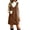 Brown, variant on Faux Suede Pinafore Dress for Women, Fall V-Neck Sleeveless Button Decor Relaxed Stylish Cute Mini Overall Dresses, S-XXL