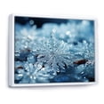thumbnail image 2 of Designart "Snowflake Tranquility at Sunrise V" Landscapes Framed Wall Art - Traditional Blue Winter Landscape Entryway Framed Wall Art Print, 2 of 6