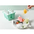 thumbnail image 3 of ShenMo Popsicle Mould，Popsicle Molds 6 Pieces Silicone Ice Pop Molds BPA Free Popsicle Mold Reusable Easy Release Ice Pop Make (Green), 3 of 5