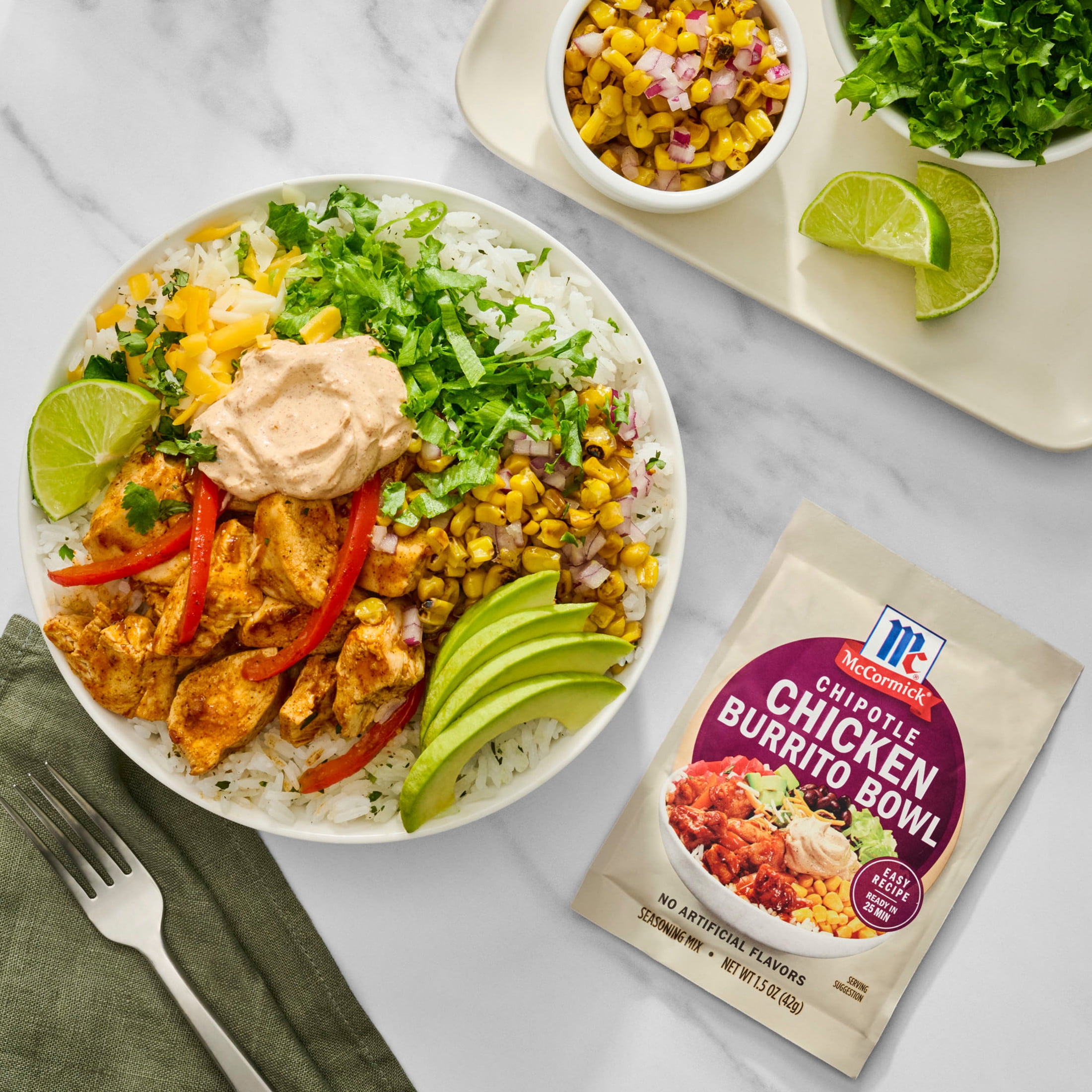 (6 pack) McCormick Chipotle Chicken Burrito Bowl Seasoning Mix, 1.5 oz Packet