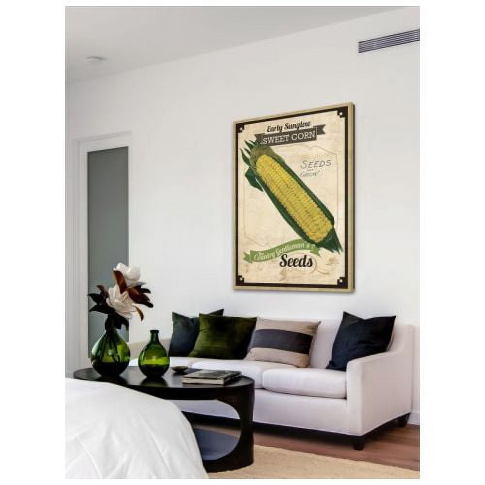 "Seed Packet Corn" Painting Print on Wrapped Canvas
