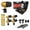 Gold, variant on 7 Piece Drum Microphone Kit with Metal Instrument Mics, Wired XLR Recording Set for Bass Drum, Snare, Toms and Cymbals, Cardioid Pickup Pattern, Studio and Live Performance Audio