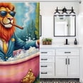 thumbnail image 4 of Lion Print Shower Curtain Art Style Bathroom Decor Shower Curtain with 12 Hooks,66inx72in, 4 of 6