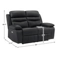 thumbnail image 7 of Lexicon Hancock Leather Power Double Reclining Love Seat in Black, 7 of 7