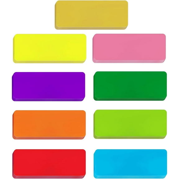54pcs Magnetic Dry Erase Labels Colorful Name Tags Flexible Reusable Magnetic Label Stickers for White Board Refrigerator Locker Size 3.2"x1.2" by Mositear