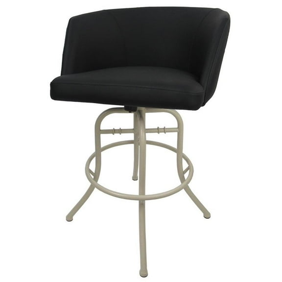 Swivel Tilt Metal Bar Stool 30" Joey - Black Lava - Beige