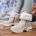 thumbnail image 6 of Beige Women Versatile Snow Boots With Edge Elements And Thick Sole For Fall Winter Short Boots And Lightweight Feel, 6 of 9