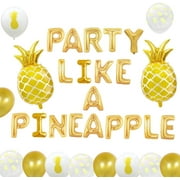 Set of 18 Party Like A Pineapple Banner Pineapple Balloons Tropical Bachelorette Decoration Pineapple Party Decoration for Pineapple Flamingo Bachelorette Decoration Summer Party Decor