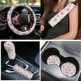 thumbnail image 3 of Yuyamidu Blue Pink Strawberry Car Seat Covers Full Set 15 PCS Car Floor Mats Auto Steering Wheel Cover Seat Belt Covers Handbrake Cover Coasters, 3 of 6