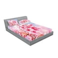thumbnail image 2 of Ambesonne Floral Fitted Sheet & Pillow Sham Set, Sakura Blossom Branches, Full, Pale Pink Purplegrey, 2 of 2