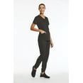 thumbnail image 2 of Elements Women's EL9935 V-Neck Scrub Top and Jogger Scrub Pant Set Pewter 2X-Large Petite, 2 of 3
