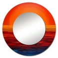thumbnail image 2 of Designart "Sunset in Orange and Yellow Gold III" Landscapes Rund Mirror For Wall Decor - Large Orange Round Printed Mirror - Traditional Round Mirror 36" x 36" Inch, 2 of 5
