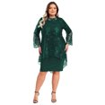 thumbnail image 1 of iiniim Robes d'Invitée de Mariage pour Femmes Grande Taille Élégantes Broderie Dentelle Robe Midi de Cocktail Vert P, 1 of 7